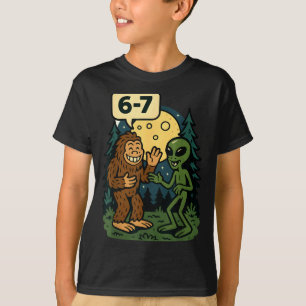 Camiseta Seis Siete Divertido Bigfoot Y Alien 67 Meme Viral