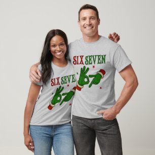 Camiseta Seis Siete Grinch Mano Señal de OK Moda Navidad 
