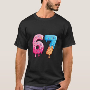 Camiseta Seis Siete Helado Goteo Genial Meme 67 Número Dive