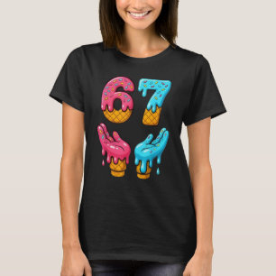 Camiseta Seis Siete Helado Goteo Meme 67 Divertido Gen Alph