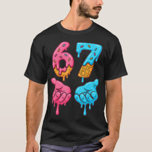Camiseta Seis Siete Helado Goteo Meme 67 Divertido Gen Alph