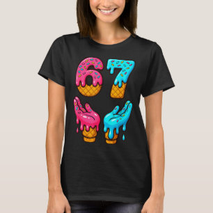 Camiseta Seis Siete Helado Goteo Meme 67 Divertido Gen Alph