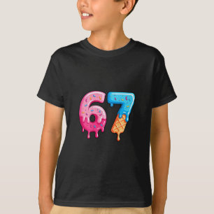 Camiseta Seis Siete Helado Goteo Meme Genial 67 Número Dive