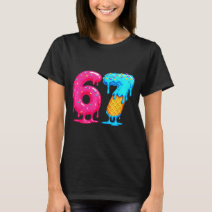 Camiseta Seis Siete Helado Goteo Meme Genial 67 Número Dive