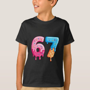 Camiseta Seis Siete Helado Goteo Meme Genial 67 Número Dive