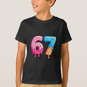 Camiseta Seis Siete Helado Goteo Meme Genial 67 Número Dive