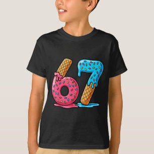Camiseta Seis Siete Helado Goteo Meme Genial 67 Número Dive