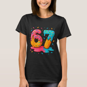 Camiseta Seis Siete Helado Goteo Meme Genial 67 Número Dive