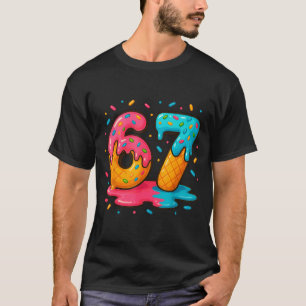 Camiseta Seis Siete Helado Goteo Meme Genial 67 Número Dive