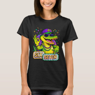 Camiseta Seis Siete Mardi Gras Gator Divertido 67 Meme Cita
