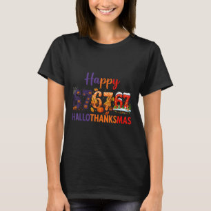 Camiseta Seis Siete Meme 67 Hallothanksmas Halloween Navida