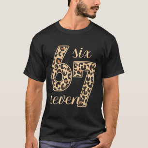 Camiseta Seis Siete Meme 6-7 Número Estampado Leopardo Gen 
