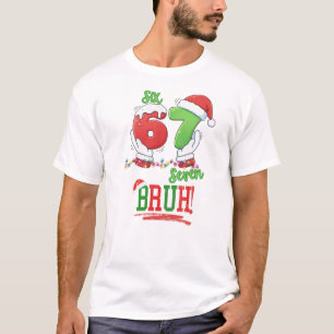 Camiseta Seis Siete Meme Divertido de Navidad Adolescente