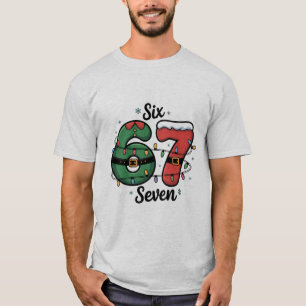 Camiseta Seis Siete Meme Divertido de Navidad Cultura Popul