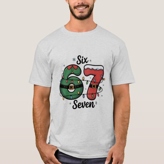 Camiseta Seis Siete Meme Divertido de Navidad Cultura Popul (Anverso)