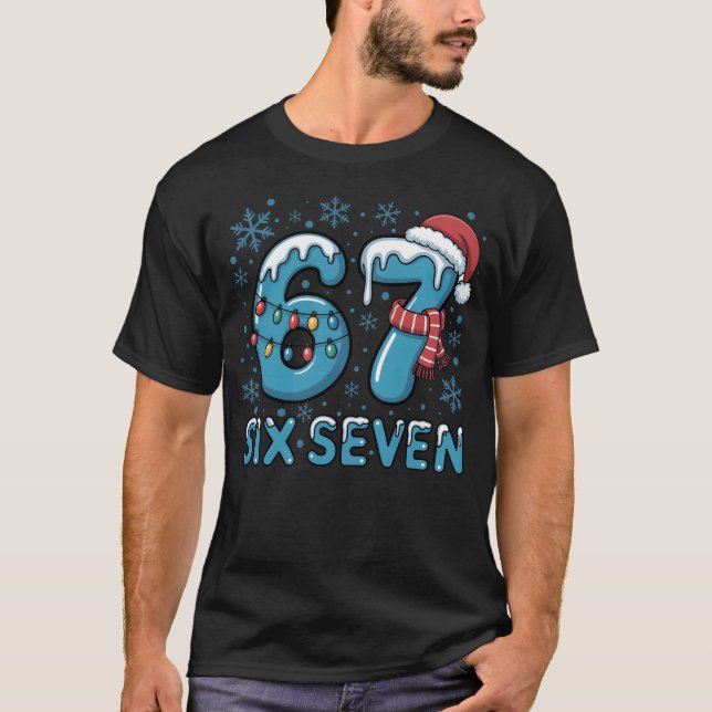 Camiseta Seis Siete Números de Hielo de Navidad | Festivo C (Anverso)