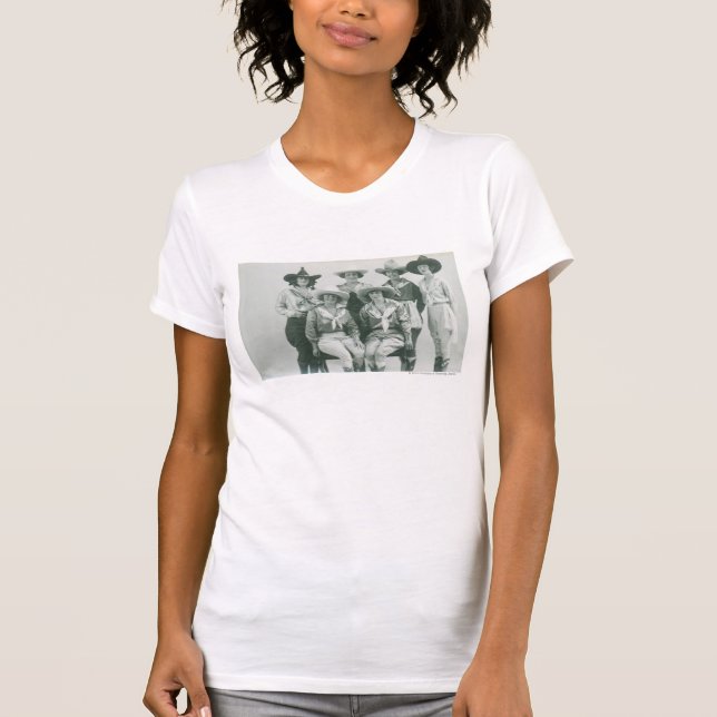 Camiseta Seis vaqueras en gorras y marcos (Anverso)