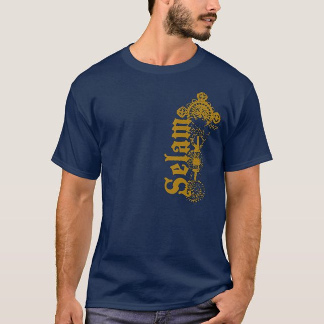 Camiseta Selam - hola - en oro (Anverso)