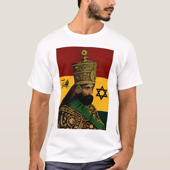 Camiseta selassie con la estrella de David (Anverso)