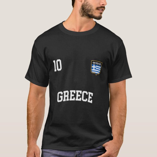 Camiseta Selección de fútbol de bandera griega n° 10 (Anverso)