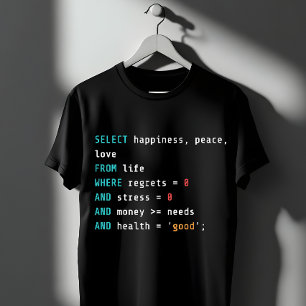 Camiseta SELECCIONA Felicidad SQL Programador