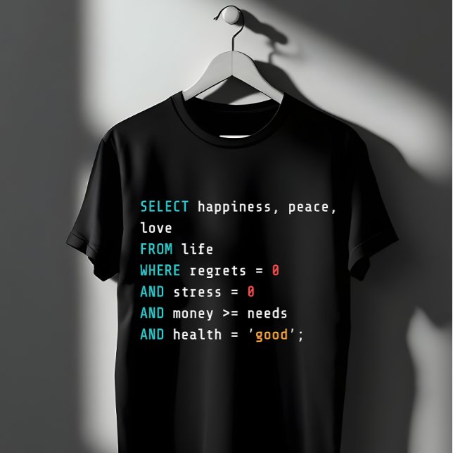 Camiseta SELECCIONA Felicidad SQL Programador  (Subido por el creador)
