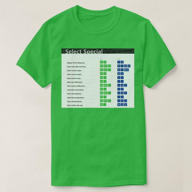 Camiseta Seleccionar accesos rápidos especiales de teclado  (Diseño del anverso)
