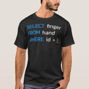 Camiseta SELECCIONAR el dedo DESDE la mano WHERE id 3 SQL