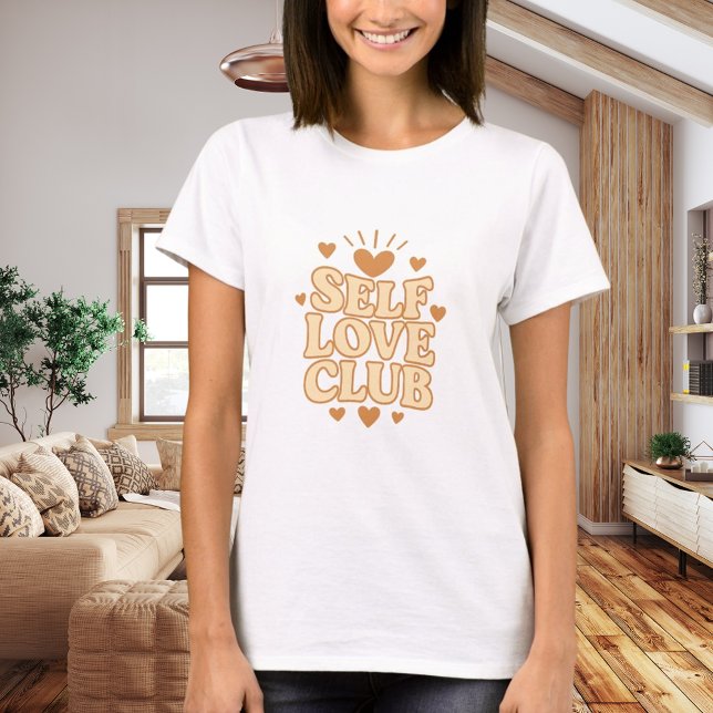 Camiseta Self Love Club beige quote humor (Subido por el creador)