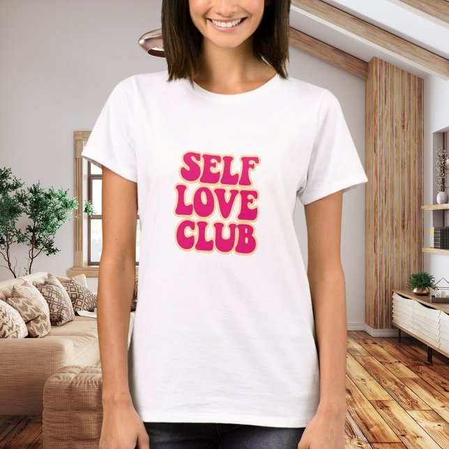 Camiseta Self Love Club pink yellow quote humor (Subido por el creador)