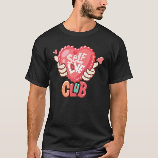 Camiseta Self Love Club Retro Heart Hand Happy Valentines D (Anverso)