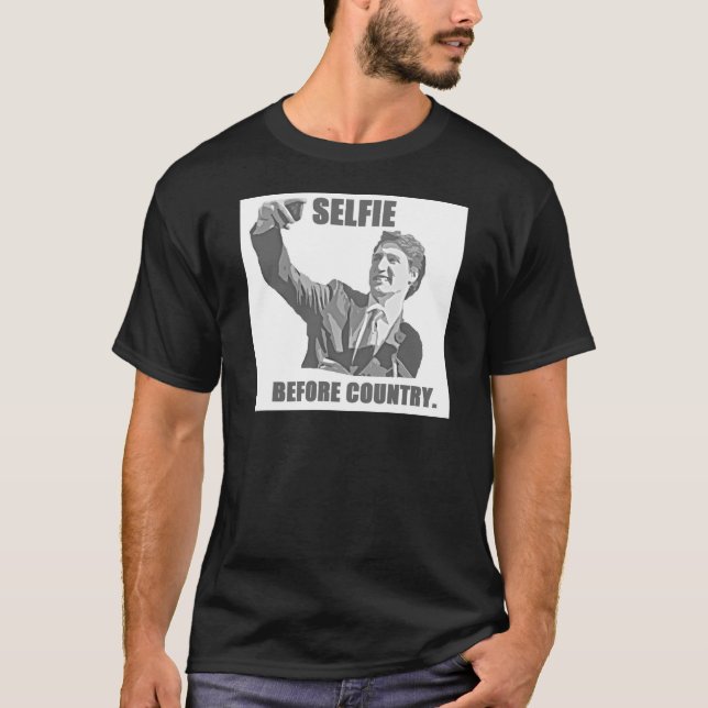 Camiseta Selfie antes del país - Trudeau (Anverso)