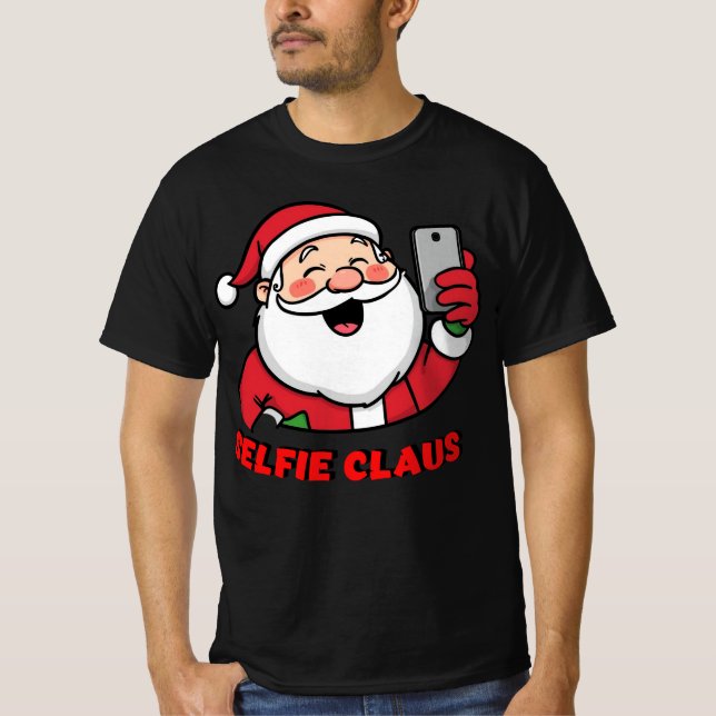 Camiseta Selfie Claus – Modern Christmas Santa Design (Anverso)
