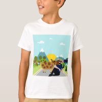 Selfie con una vaca en la carretera