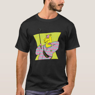 Camiseta Selfie De Alpaca Rosa Y Azul Amarillo Muy Brillant