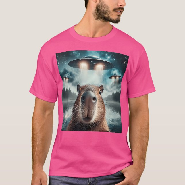 Camiseta Selfie De Capibara Con Ufos (Anverso)