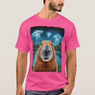 Camiseta Selfie De Capibara Con Ufos