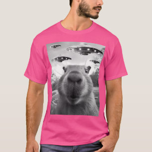 Camiseta Selfie De Capibara Con Ufos Alien Capybara