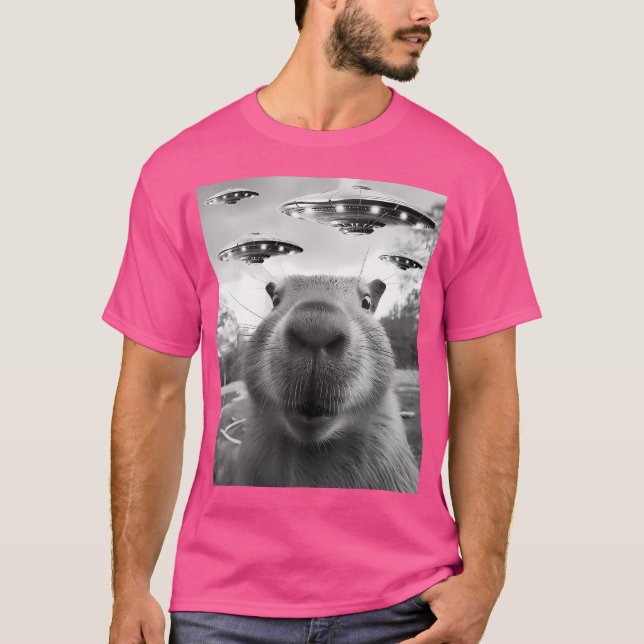 Camiseta Selfie De Capibara Con Ufos Alien Capybara (Anverso)
