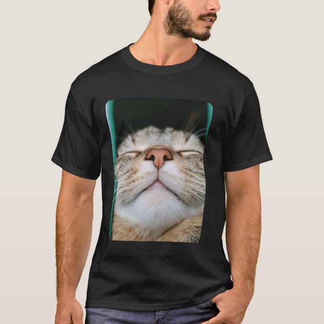 Camiseta Selfie de Cara de Gato Divertida (Anverso)