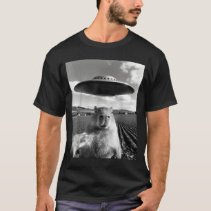 Camiseta Selfie de carpincho con ovni divertido carpincho c