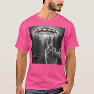 Camiseta Selfie De Conejo Con Ufo - Alienato Gráfico De Con