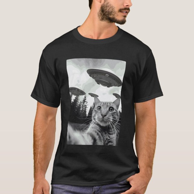 Camiseta Selfie de gato alienígena (Anverso)