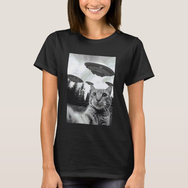 Camiseta Selfie de gato alienígena (Anverso)