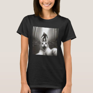 Camiseta Selfie de gato asustado sorprendido divertido
