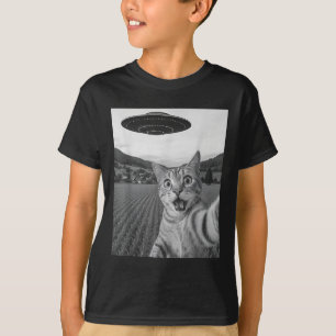 Camiseta Selfie de gato con Alien Ufo Funny Cat Funny Alien