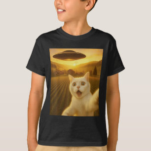 Camiseta Selfie De Gato Con Alien Ufo Graciosos Regalos De 
