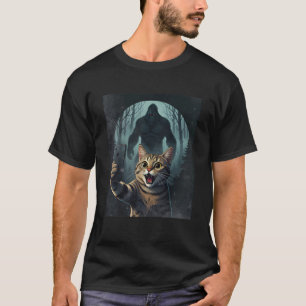 Camiseta Selfie de gato con Bigfoot
