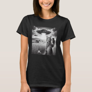 Camiseta Selfie de gato con gato extraño de OVNI