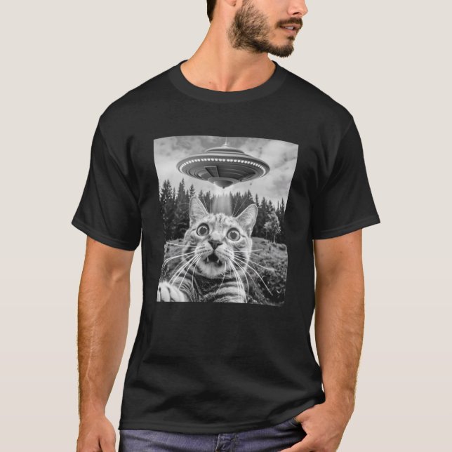 Camiseta Selfie De Gato Con Gato Gracioso De OVO Alienígena (Anverso)